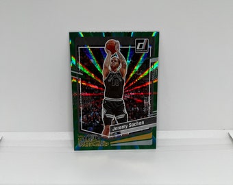 Jeremy Sochan #168 San Antonio Spurs; Green Lasers Parallel; Panini Donruss Basketball 2023