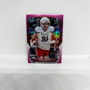 Josh Whyle #89 Tennessee Titans; 1e boogschutter: roze refractor; Topps Bowman U Football 2022