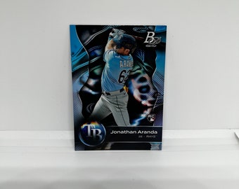 Jonathan Aranda #80 Tampa Bay Rays; Rookie; Topps Bowman Platinum 2023