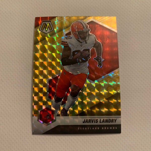 Jarvis Landry #55 Cleveland Browns; Yellow Reactive; Panini Mosaic Football 2021