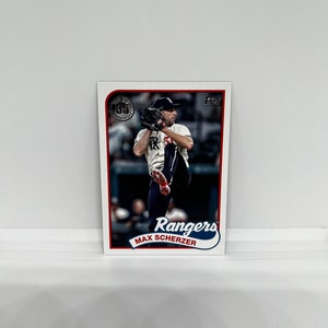 Max Scherzer #89B98 Rangers de Texas; 1989 Inserto del 35 aniversario; Topps Béisbol 2024
