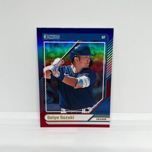 Seiya Suzuki #82 Chicago Cubs; Paralelo vermelho e azul; Panini Donruss Baseball 2024