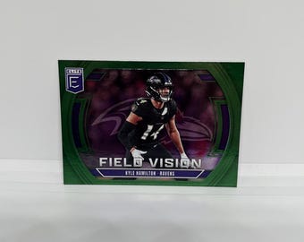 Kyle Hamilton #4 Baltimore Ravens; Field Vision Insert - Green Parallel; Panini Donruss Elite Football 2025