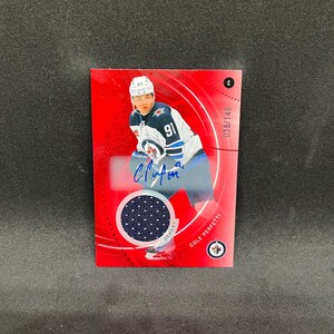 Cole Perfetti #130 Winnipeg Jets; Red Autograph Jersey - Numbered 035/149; Upper Deck SP Game Used Hockey 2023