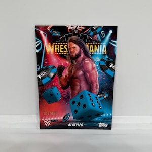 AJ Styles #WM11; WrestleMania Exclusive - Blue Parallel Nummeriert 187/499; Topp WWE 2025