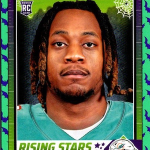 Jaylen Wright # 27 Miami Delfine; Rookie - Grüne Fledermäuse; Panini Score-a-Treat Fussball 2024