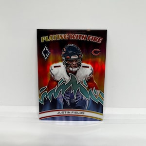 Justin Fields #PWF10 Chicagoer Bären; Feuerspiel - Türkis Nummeriert 058/125; Panini Phoenix Fussball 2023
