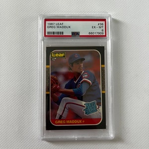 Greg Maddux #36 PSA 6 Chicago Cubs; Novato - Novato classificado; Folha de Beisebol 1987 (909)