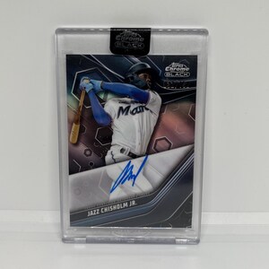 Jazz Chisholm Jr #CBAJC Yankees de New York ; Autographe - Numéroté 032/150 ; Topps noir chromé baseball 2023