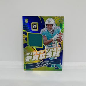*Jaylen Wright #FYFJWT Miami Delfine; Erstes Jahr frischer Rookie Aufnäher - Hyper Prizm; Panini Donruss Optik Fussball 2024