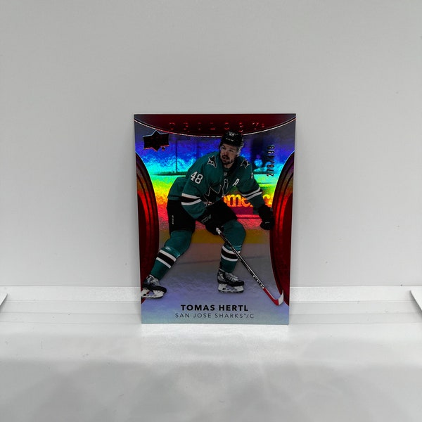 Tomas Hertl #9 San Jose Sharks; Red Parallel Numbered 278/499; Upper Deck Trilogy Hockey 2023