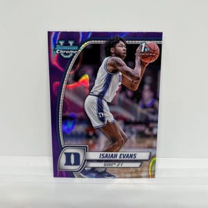 Isaiah Evans #27; 1. Bowman - Lila Lava Refraktor; Topps Bowman U Chrome Basketball 2025