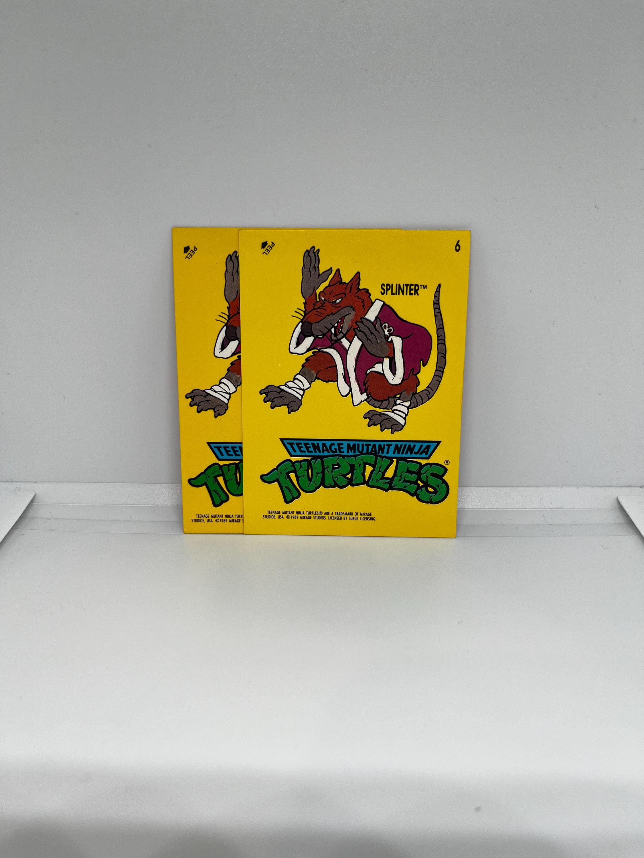 Splinter #6; Teenage Mutant Ninja Turtles Sticker Card; Mirage Studios 1989, image size:2250x3000