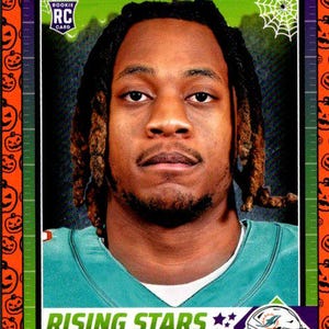 Jaylen Wright # 27 Miami Delfine; Rookie - Orange Kürbisse; Panini Score-a-Treat Fussball 2024