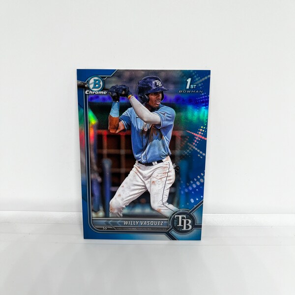 Willy Vasquez #BCP-195 Tampa Bay Rays; Blue Parallel - Numbered 89/150; Topps Bowman Chrome 2022