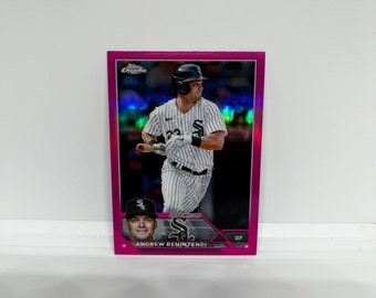 Andrew Benintendi #180 Chicago White Sox; Rosa parallelo; Topps Chrome Baseball 2023