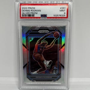 Dennis Rodman #291 PSA 9 Detroit-zuigers; Zilveren Prizm; Panini Prizm-basketbal 2022