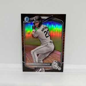 Braden Montgomery #BCP132 Chicago White Sox; 1º Bowman - Refrator Reptiliano; Bola de Beisebol Bowman Chrome 2025