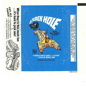 1979 Topps De lege verpakking met het zwarte gat; Walt Disney Productions 1979
