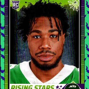 Malachie Corley n°36 New York Jets ; Rookie - Chauves-souris vertes ; Ballon de football pour un match Panini 2024
