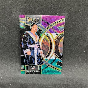 Rocky Johnson #144; Premier Level - Tri-Color Prizm; Panini WWE Select 2024