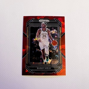 Buddy Hield #95 Indiana Pacers; Red Cracked Ice Prizm; Panini Prizm Basketball 2023