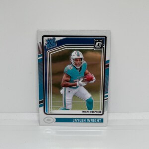Jaylen Wright #249 Miami Delfine; Bewertet als Rookie; Panini Donruss Optik Fussball 2024