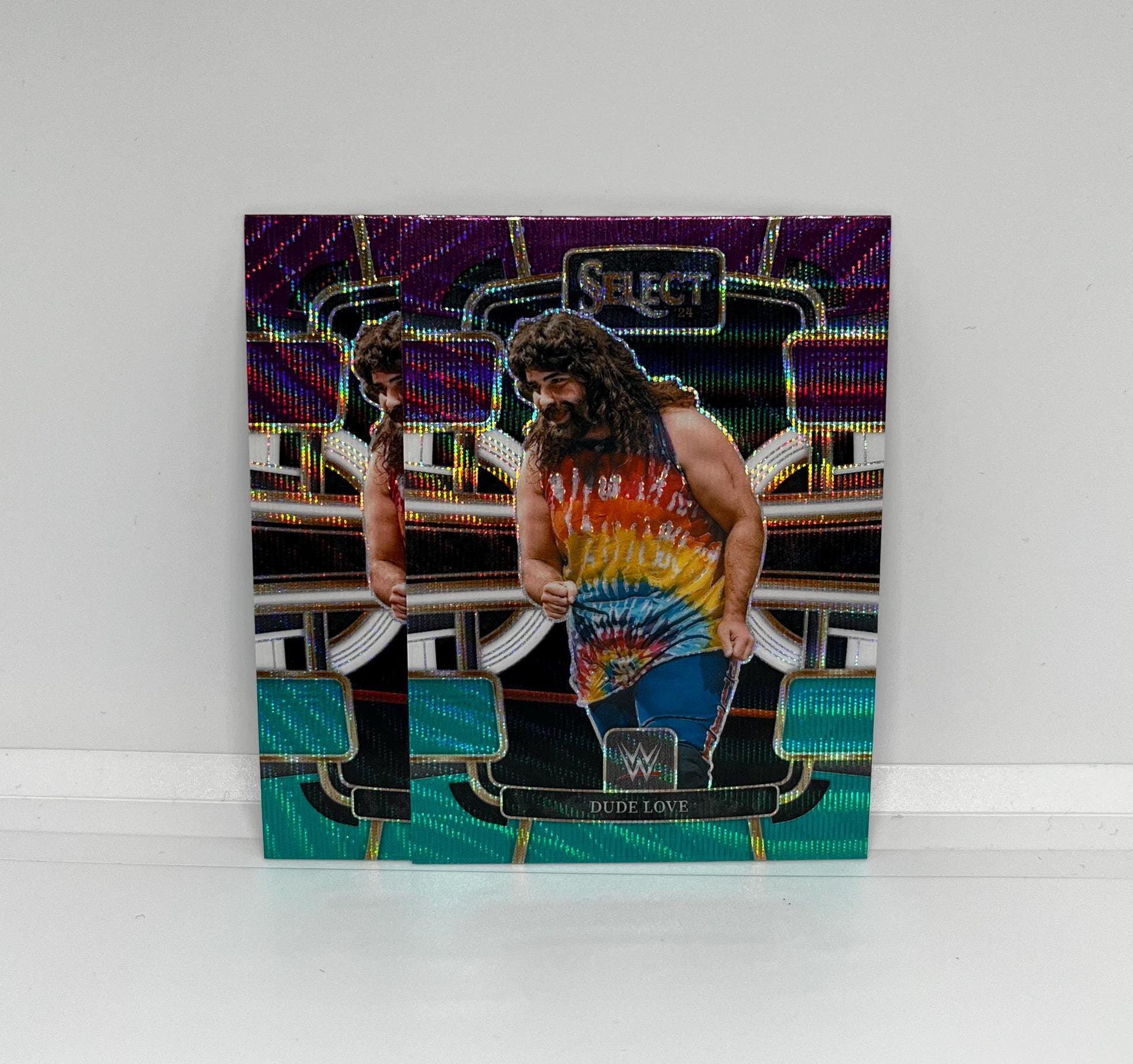 Dude Love #65; Concourse Level - Tri-Color Prizm; Panini WWE Select 2024