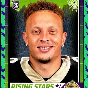 Spencer Rattler #45 Saints de la Nouvelle-Orléans ; Rookie - Chauves-souris vertes ; Ballon de football pour un match Panini 2024