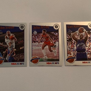 Allen Iverson n.° 285, Karl Malone n.° 286, Julius Erving n.° 293; Homenaje a las leyendas de la NBA NBA Hoops Premium Stock Panini 2019-2020