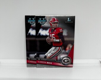 Carson Beck #44 Georgia Bulldogs; 1st Bowman; Topps Chrome Bowman U Football 2023