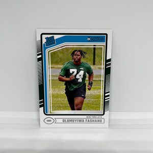 Olumuyiwa Fashanu n° 330, jets new-yorkais ; Rookie évalué ; Ballon de football Panini Donruss 2024