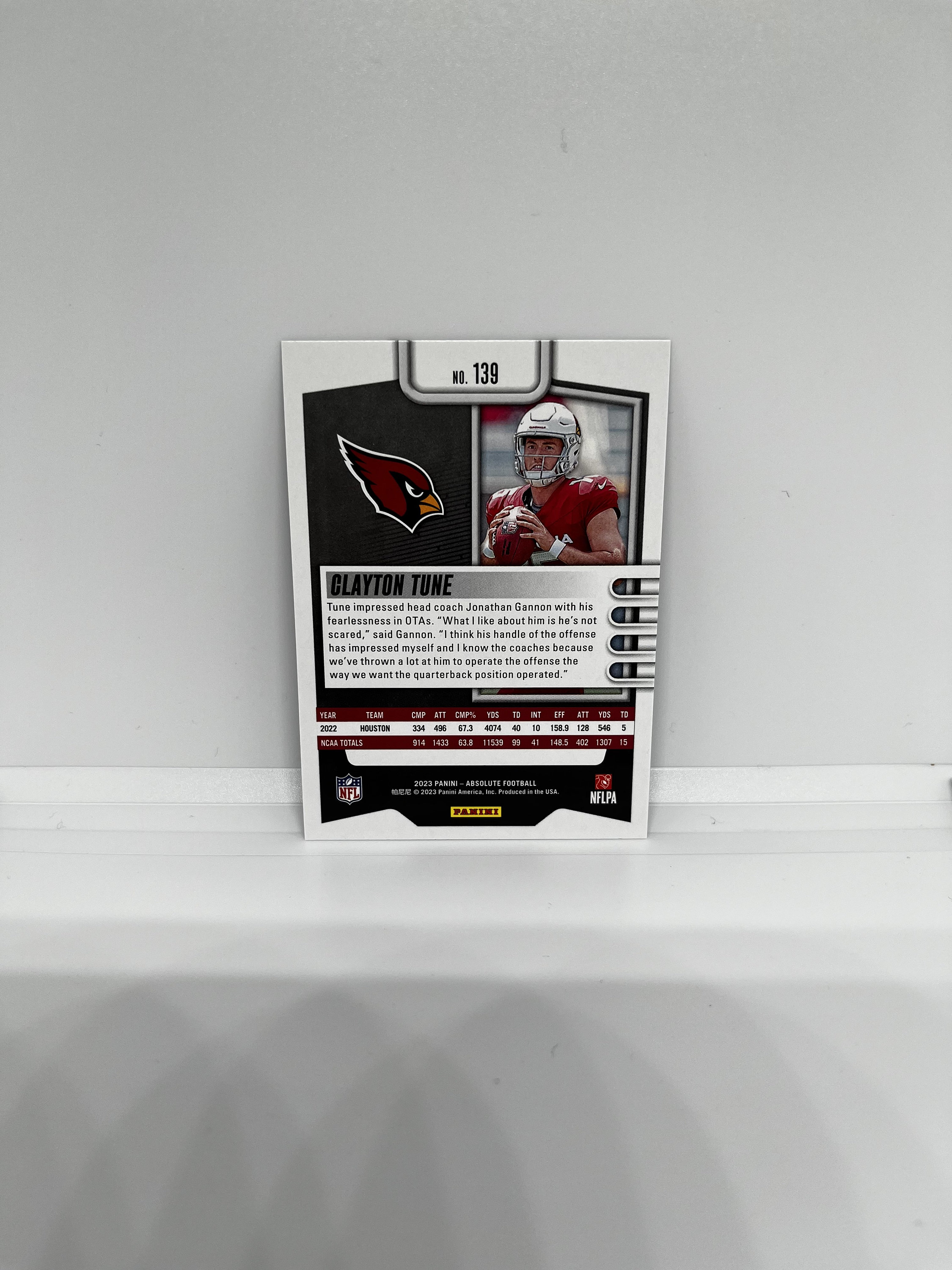 Cardinal Absolute Clayton Tune #139 Arizona Cardinals; Rookie - Green Parallel; Panini ...