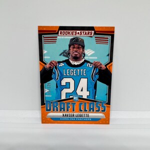 Xavier Legette #DCXLE Panthers de la Caroline ; Rookie - Draft Class Insert orange parallèle numéroté 115/125 ; Recrues et stars du football Panini 2024