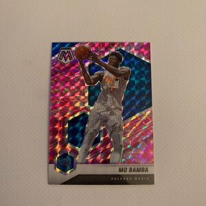 Mo Bamba #38 Orlando Magic; Pink Prizm; Panini Mosaic Basketball 2021