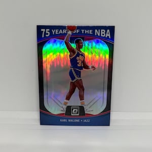 Karl Malone #39 Utah Jazz; 75 Jahre NBA Insert - Silver Prizm; Panini Donruss Optik Basketball 2021