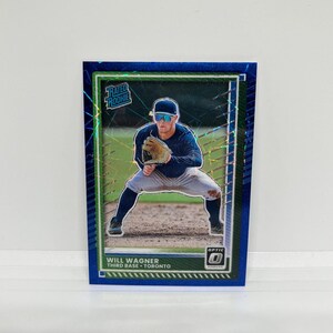 Will Wagner #71 Toronto Blue Jays; Rated Rookie Optic - Blue Velocity Prizm; Panini Donruss Baseball 2025