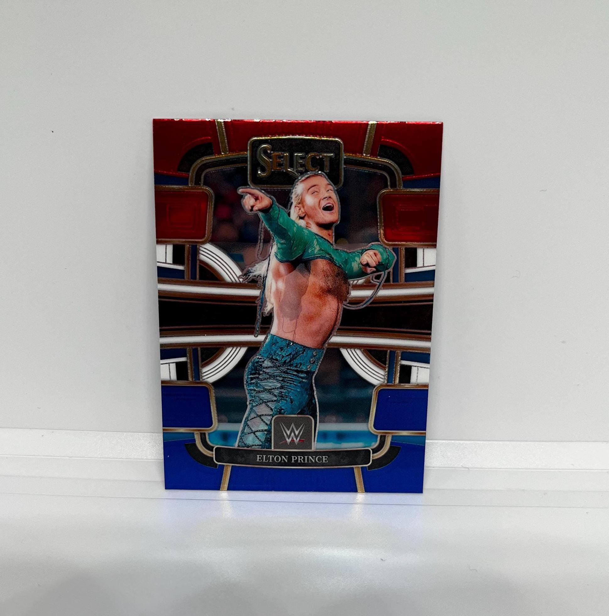 Elton Prince #34; Red and Blue Prizm; Panini WWE Select 2024
