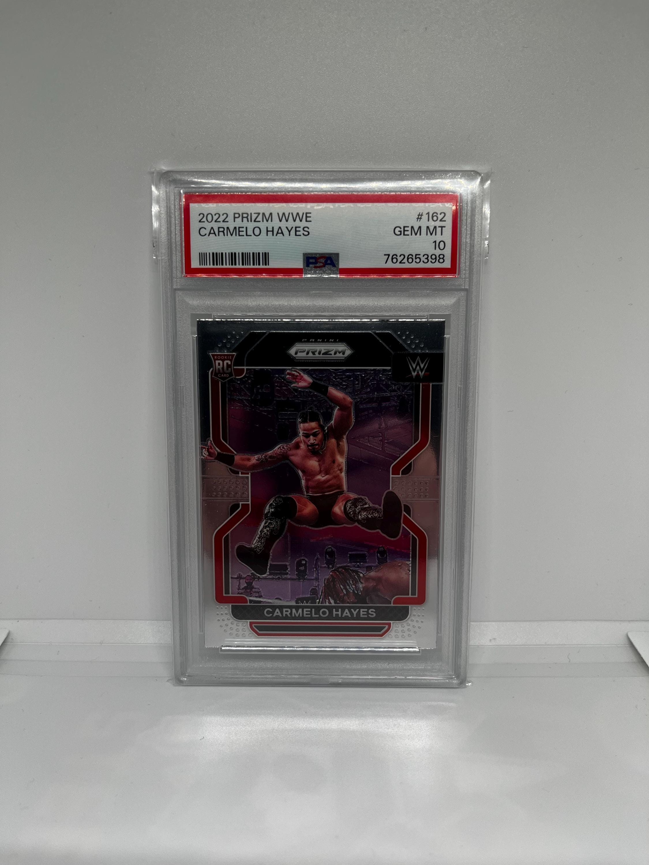 Carmelo Hayes #162 PSA 10; Rookie; Panini WWE Prizm 2022