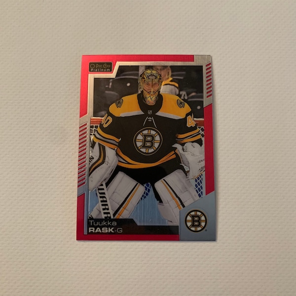 Tuukka Rask #34 Boston Bruins; Matte Pink Parallel; O-Pee-Chee Platinum Hockey 2021