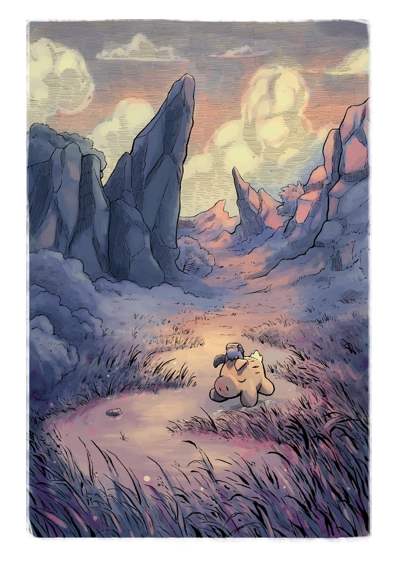 Sunset in the Valley, with Haru & Yama Giclee print image 6