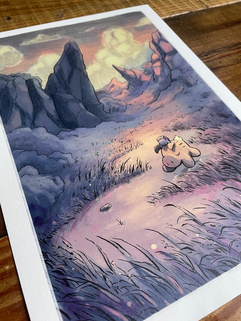 Sunset in the Valley, with Haru & Yama Giclee print image 3