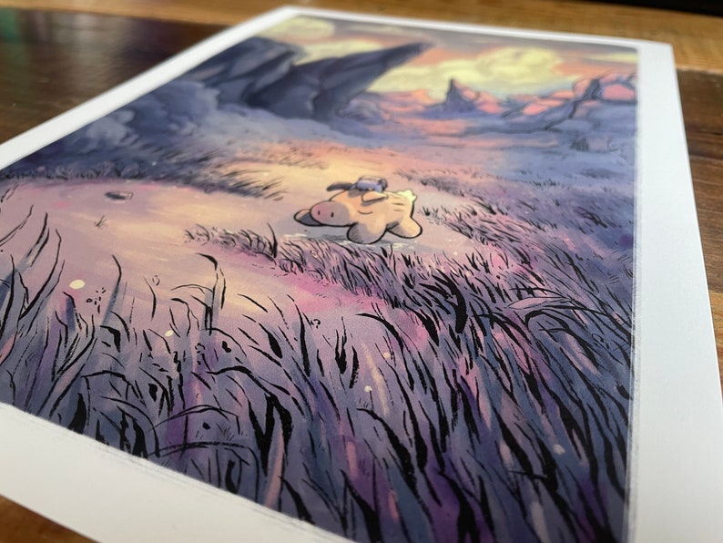 Sunset in the Valley, with Haru & Yama Giclee print image 2