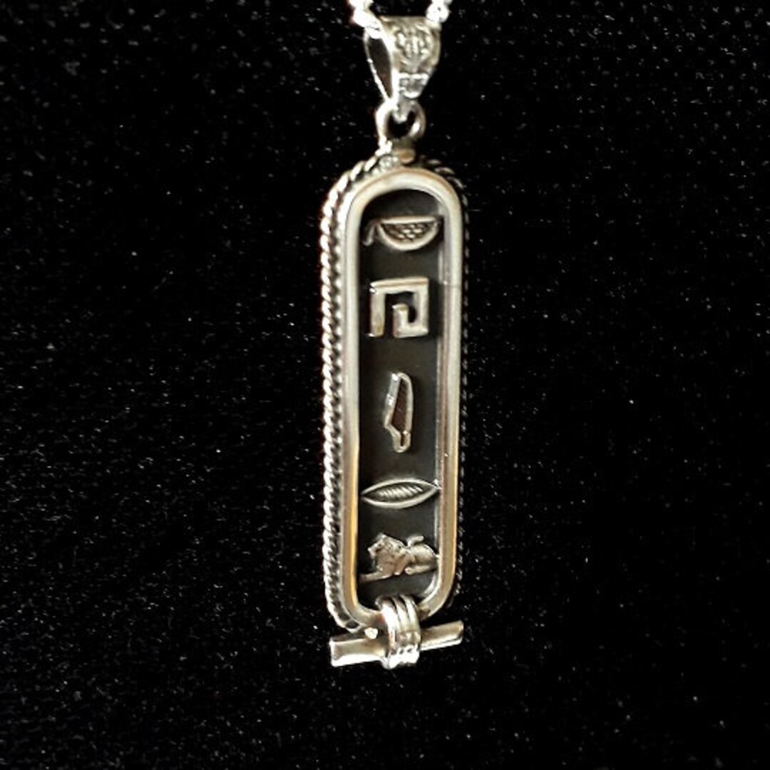 Oxidized-finished Egyptian Double Sided Silver Cartouche - Etsy