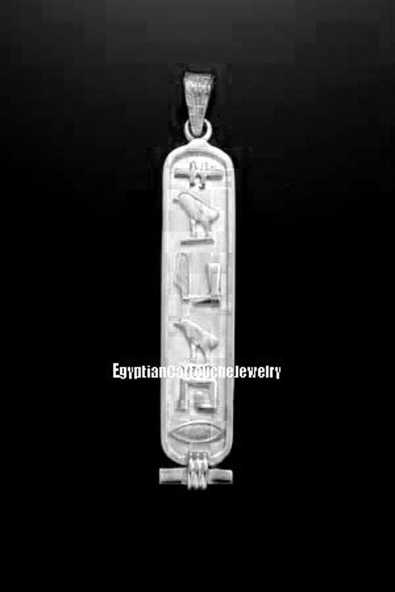 18k White Gold Egyptian Cartouche Pendant Jewelry - White Gold Egyptian Pendants 18k White Gold Egyptian Cartouche Pendant Jewelry - White Gold Egyptian Pendants