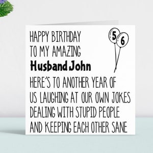 Personalised Funny Happy Birthday Card Gift Present Amazing Husband 30th 32nd 34th 35th 37th 40th 43rd 45th 50th 60th 65th 70th 75th Any Age