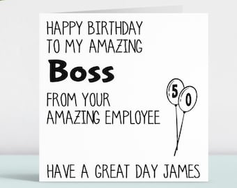 Personalised Funny Happy Birthday Card Gift Present Amazing Boss 30th 32nd 34th 35th 37th 40th 42nd 45th 50th 60th 65th 70th 75th Any Age