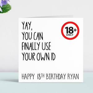 Personalised Funny Happy 18th Birthday Card Gift Present Son Daughter Niece Nephew Grandson Granddaughter Brother Sister Best Friend Bestie