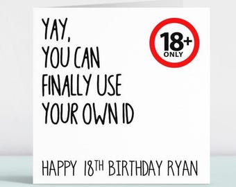 Personalised Funny Happy 18th Birthday Card Gift Present Son Daughter Niece Nephew Grandson Granddaughter Brother Sister Best Friend Bestie