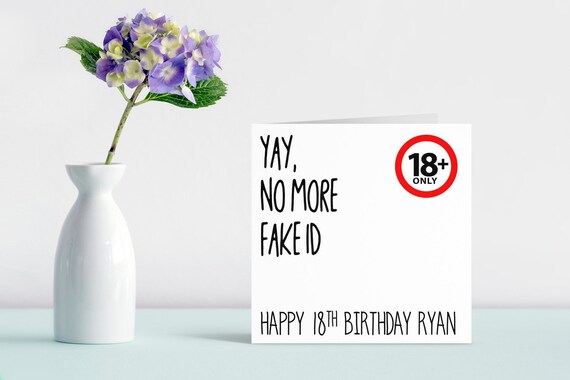 Personalised Funny Happy 18th Birthday Card Gift Present Son Daughter Niece Nephew Grandson Granddaughter Brother Sister Best Friend Bestie